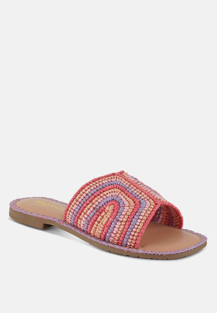 Kivah Handwoven Raffia Slip-On Flats-4