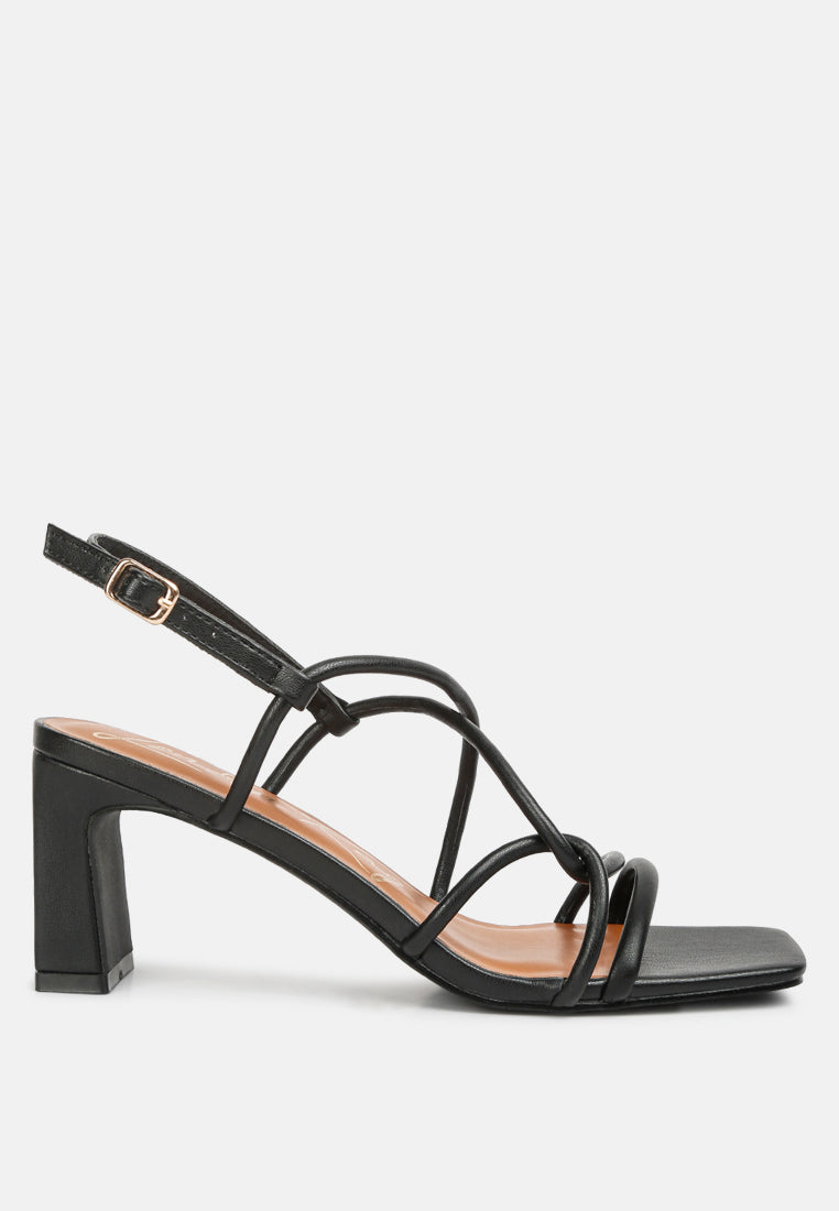 Andrea Knotted Straps Block Heeled Sandals-5