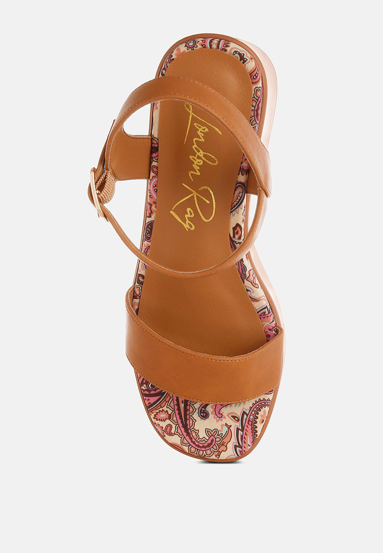 Kolata Faux Leather Pin Buckle Platform Heels-3