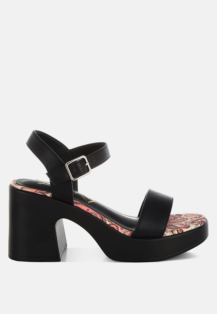 Kolata Faux Leather Pin Buckle Platform Heels-6