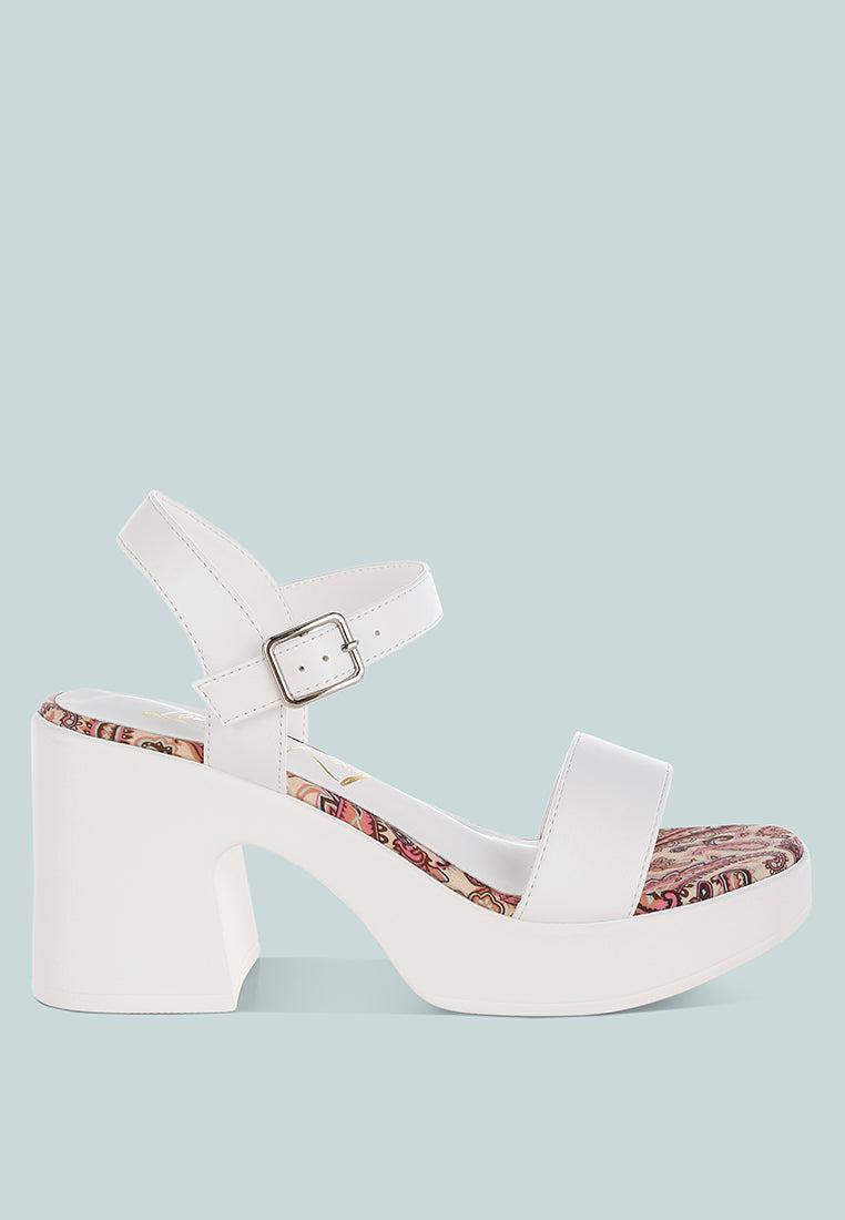 Kolata Faux Leather Pin Buckle Platform Heels-5