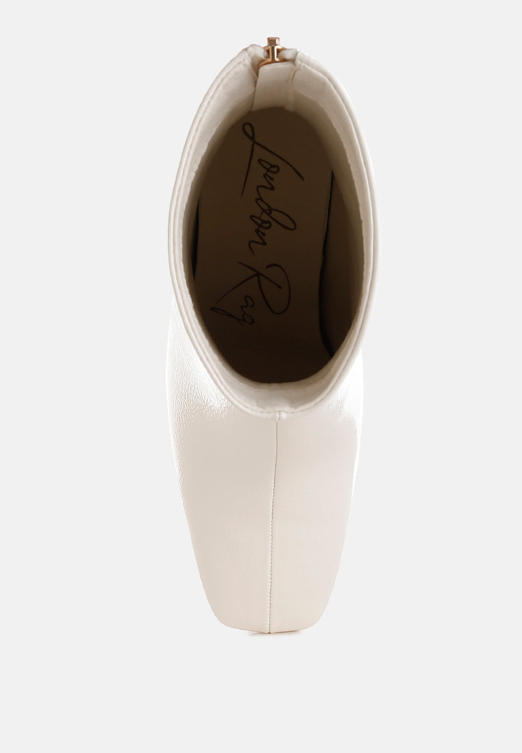Kostaka Patent Square Toe Ankle Boots-3