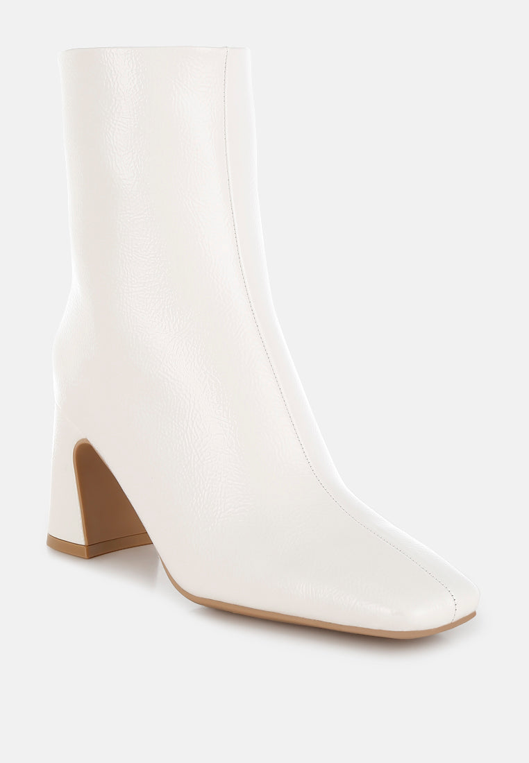 Kostaka Patent Square Toe Ankle Boots-1