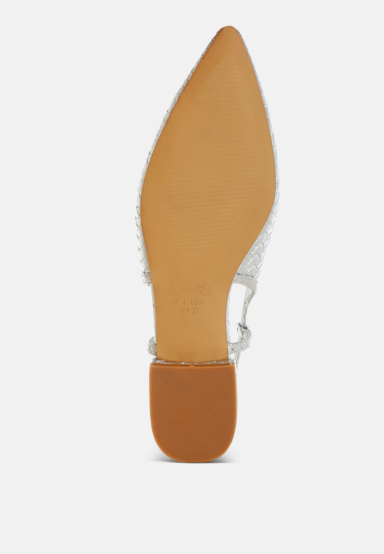 Kurina Metallic Woven Slingback Sandals-4