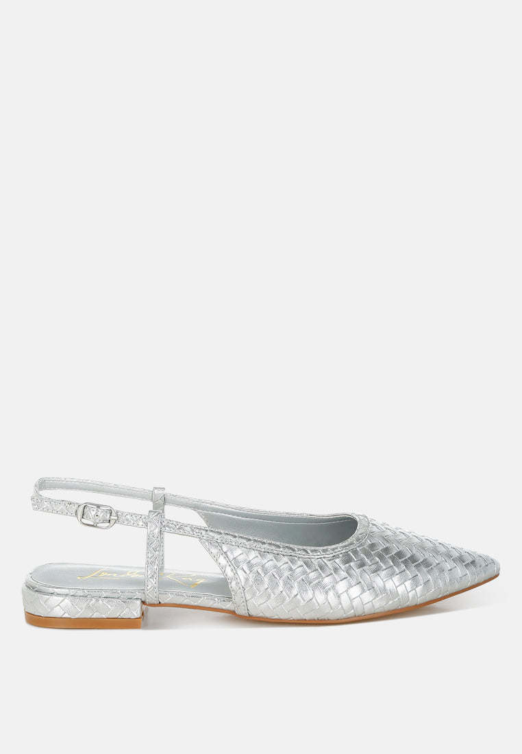 Kurina Metallic Woven Slingback Sandals-0