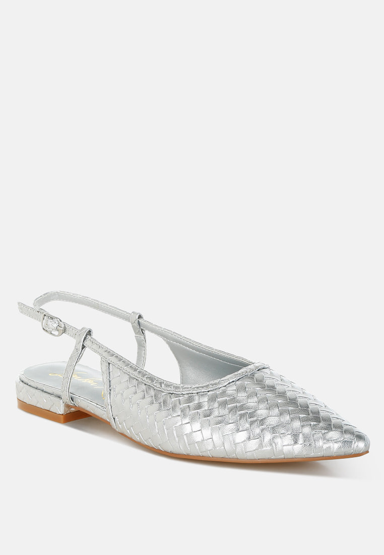 Kurina Metallic Woven Slingback Sandals-1