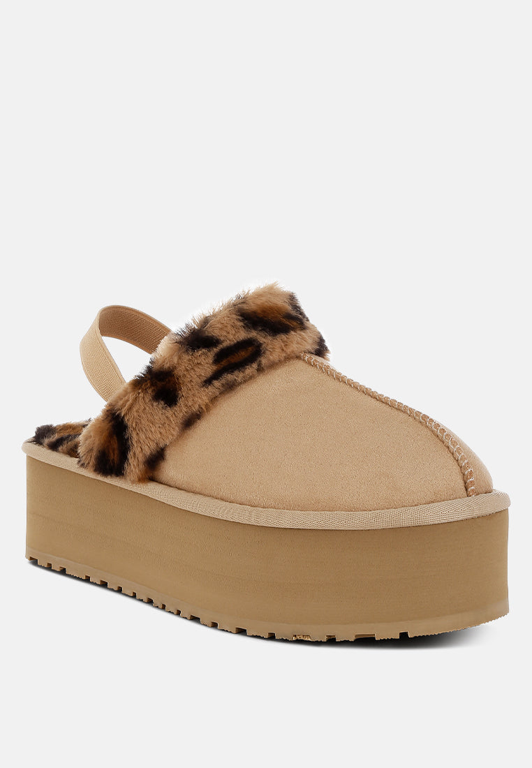 Kutchu Leopard Faux Fur Platform Classic Slingback-1