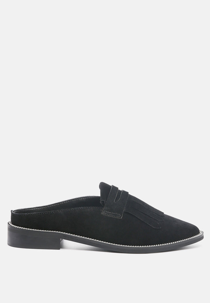Lena Suede Walking Loafer Mules-0