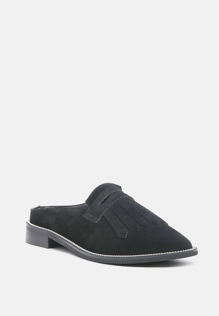 Lena Suede Walking Loafer Mules-1