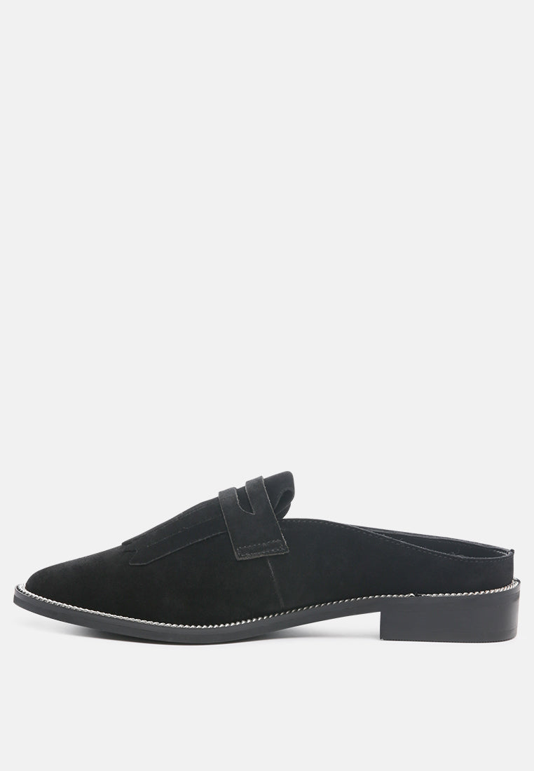 Lena Suede Walking Loafer Mules-2