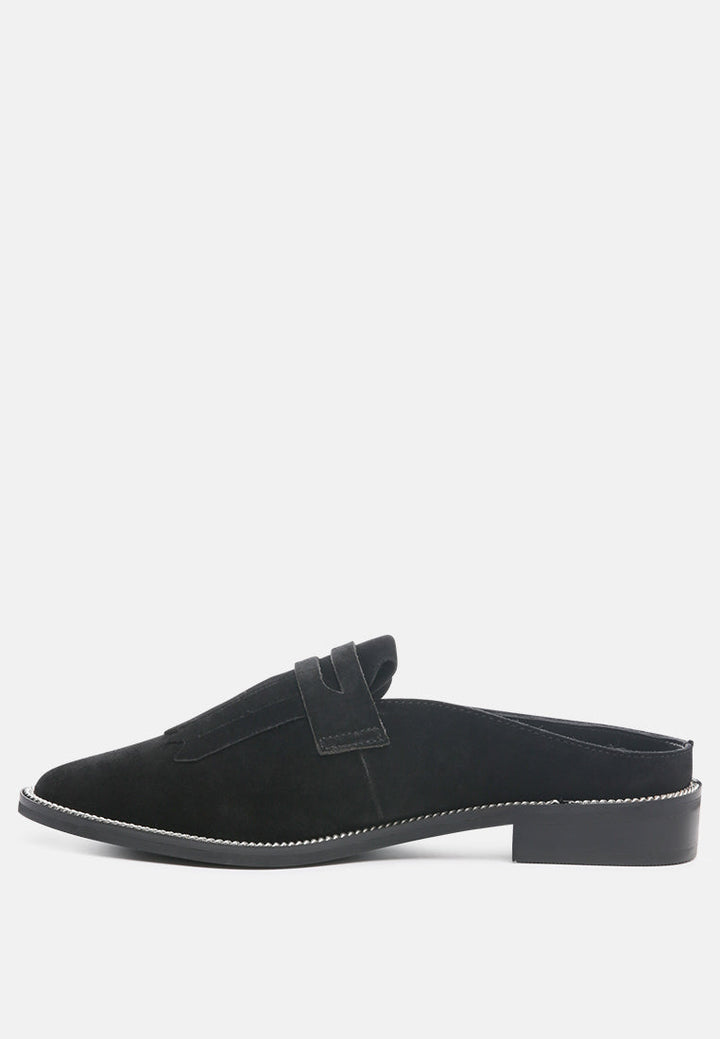 Lena Suede Walking Loafer Mules-2