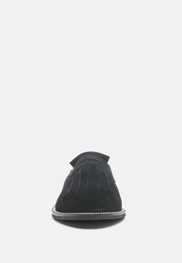 Lena Suede Walking Loafer Mules-3