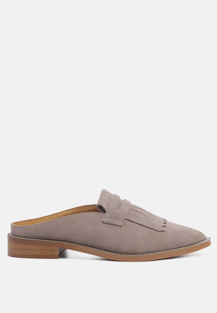 Lena Suede Walking Loafer Mules-5
