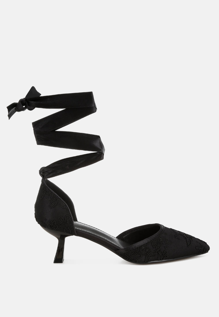 Laika Lace Kitten Heel Sandals-6