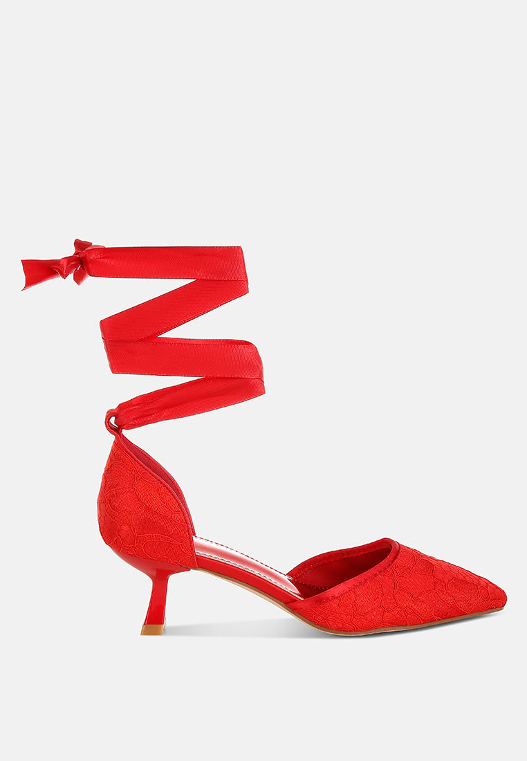Laika Lace Kitten Heel Sandals-5