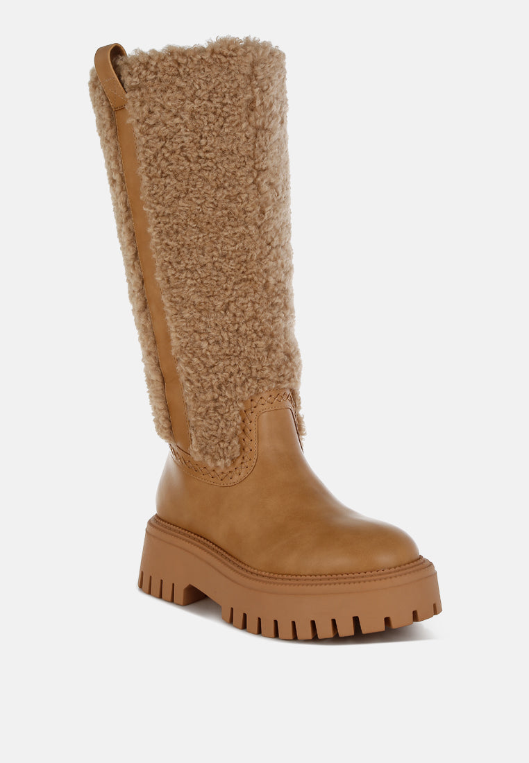 Lapland Fur Detail Calf Length Boots-1