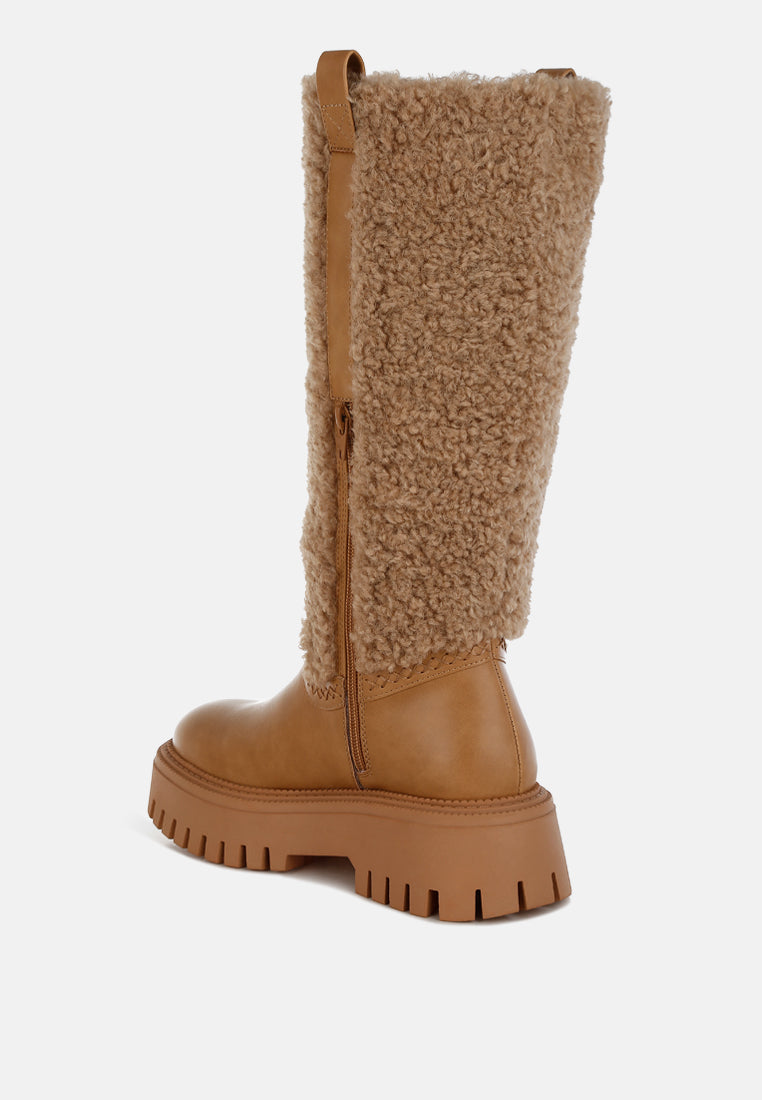 Lapland Fur Detail Calf Length Boots-2