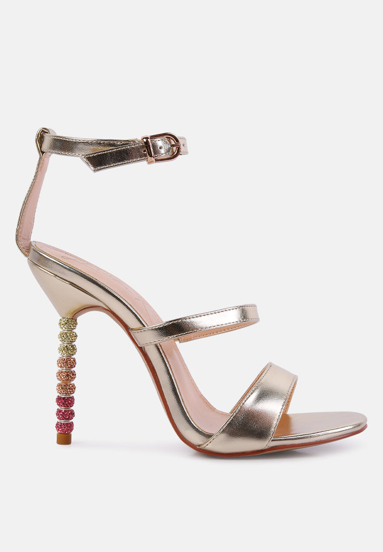 Lawsuit Rhinestone Ball Heel Satin Sandals-0