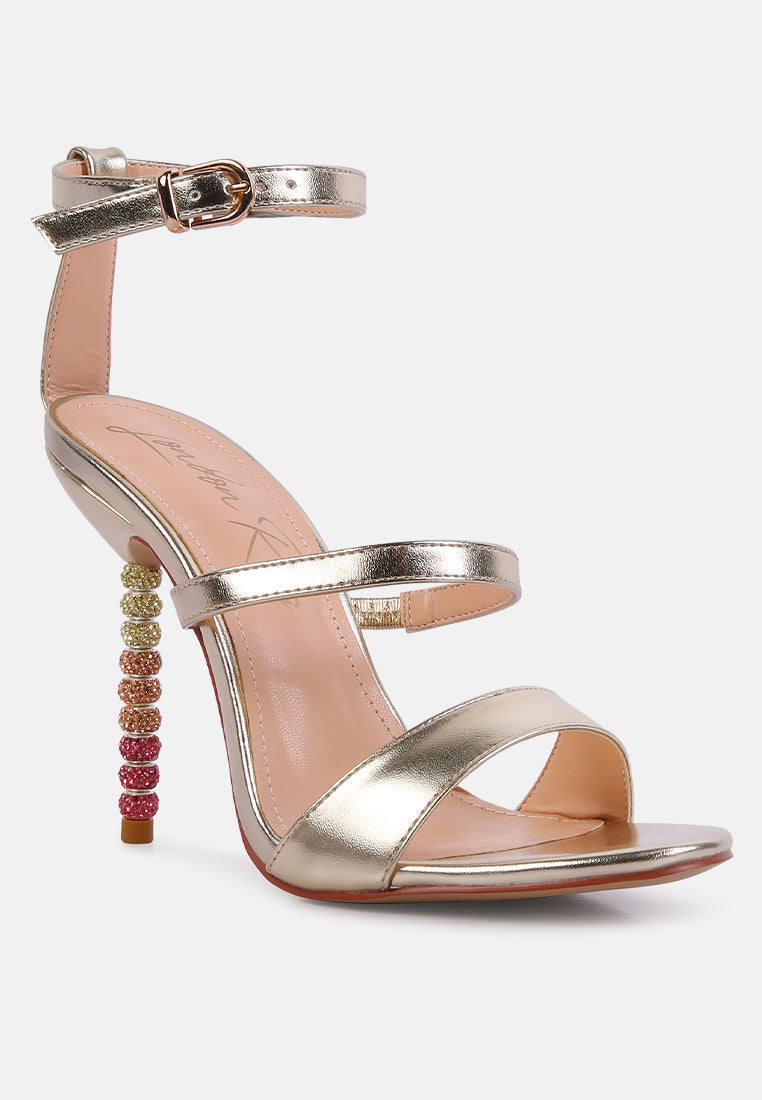 Lawsuit Rhinestone Ball Heel Satin Sandals-2