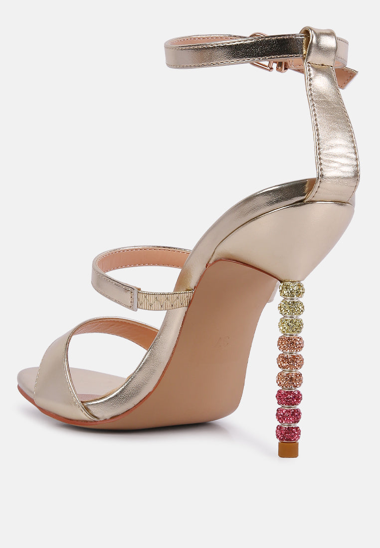 Lawsuit Rhinestone Ball Heel Satin Sandals-3