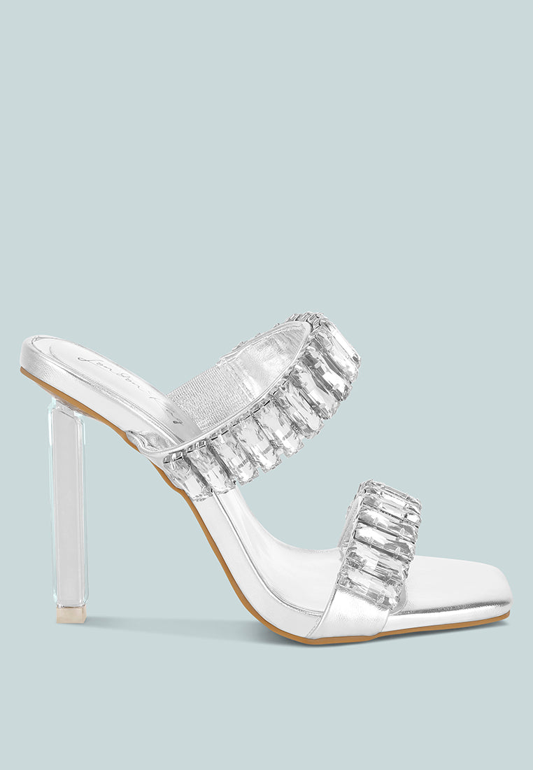 Leonardi Oversized Crystal Baguette Stone Heels-0