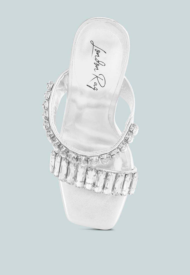 Leonardi Oversized Crystal Baguette Stone Heels-4