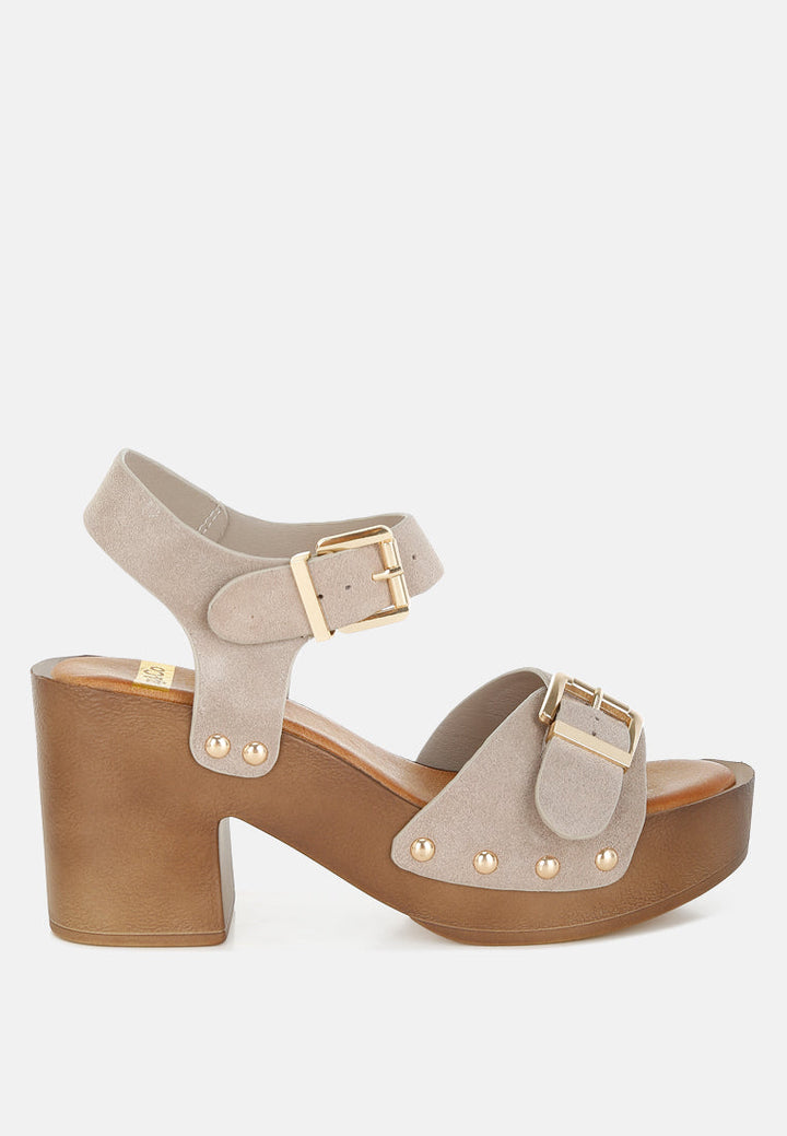 Lhasa Real Suede Leather Clog Sandals-0