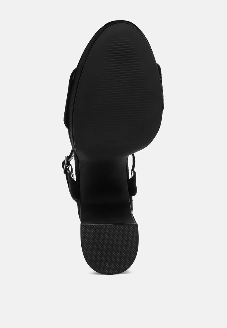 Lilasta Pin Buckle Platform Block Heels-4