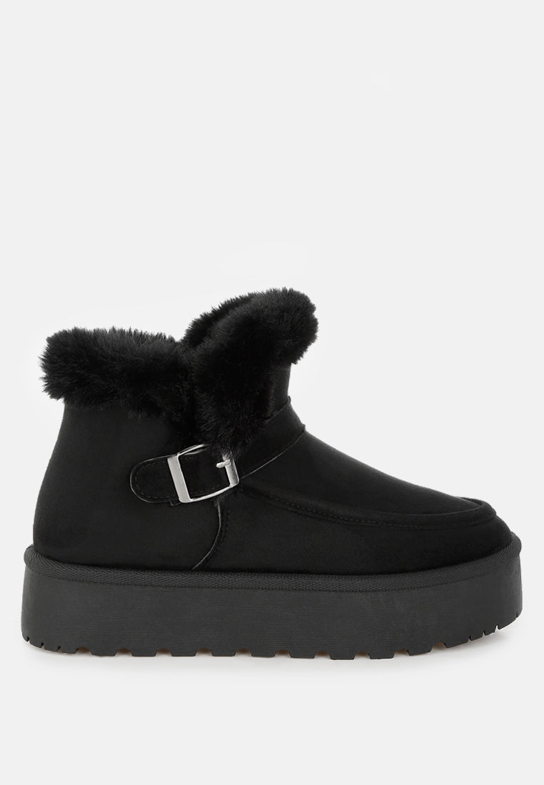 Linka Pin Buckle Detail Snow Boots-5