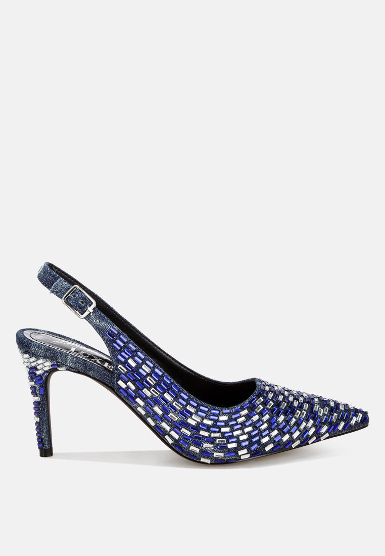 Lutina Rhinestones Embellished Slingback Sandals-6
