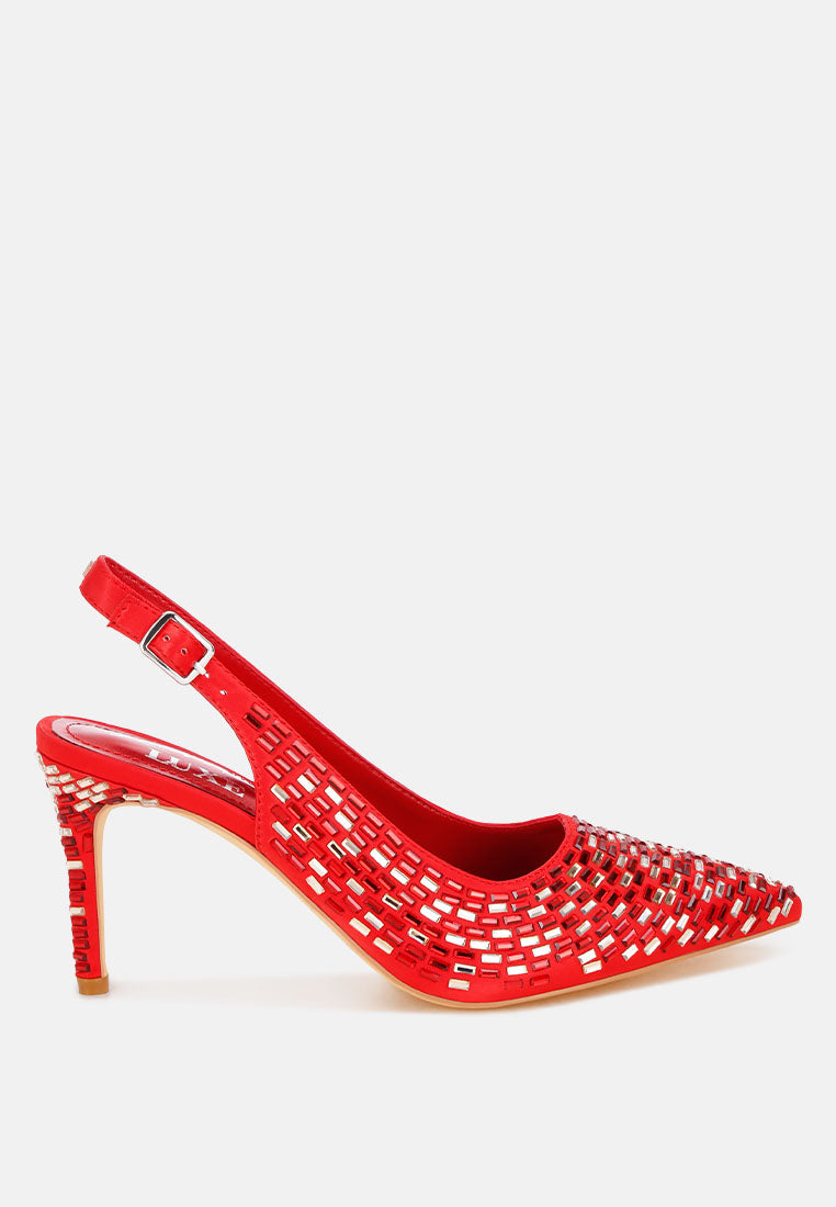 Lutina Rhinestones Embellished Slingback Sandals-8