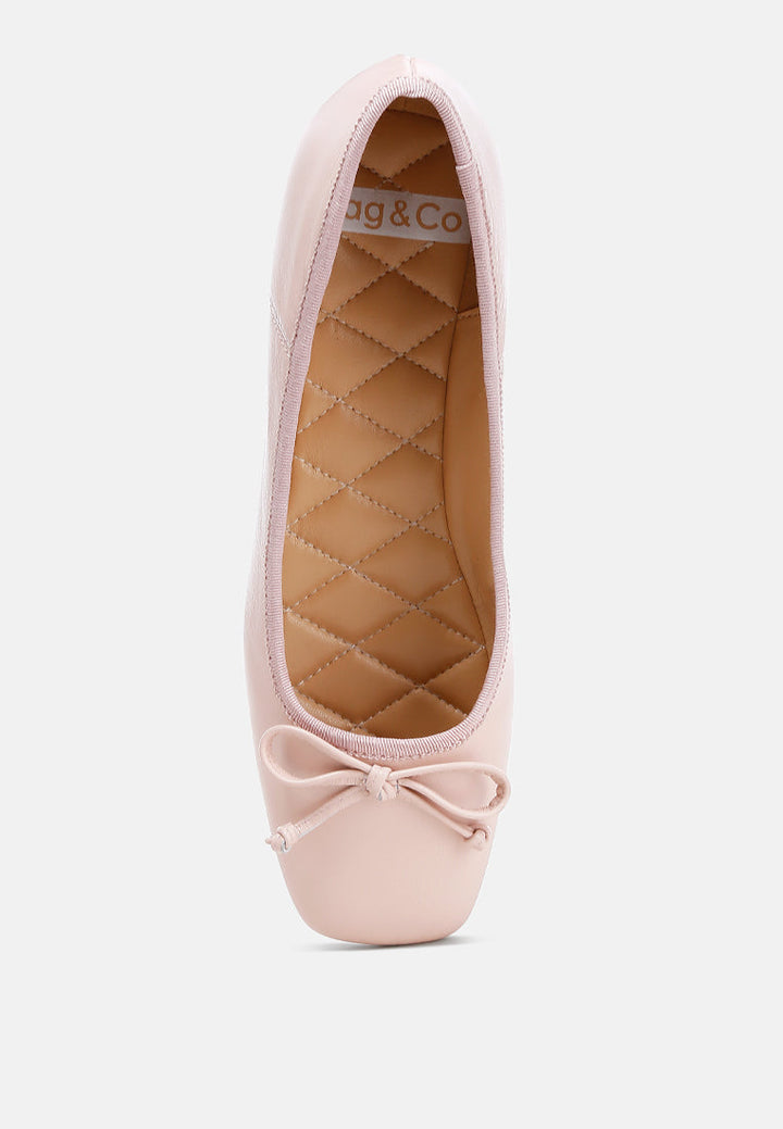 Lutten Square-Toe Bow Ballerinas-3