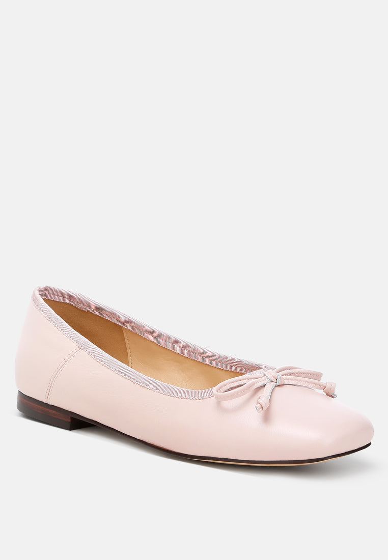 Lutten Square-Toe Bow Ballerinas-1
