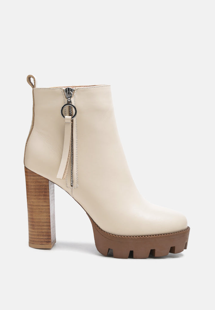 High Heeled Leather Ankle Boot-0