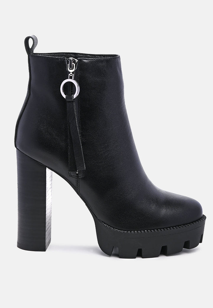 High Heeled Leather Ankle Boot-5