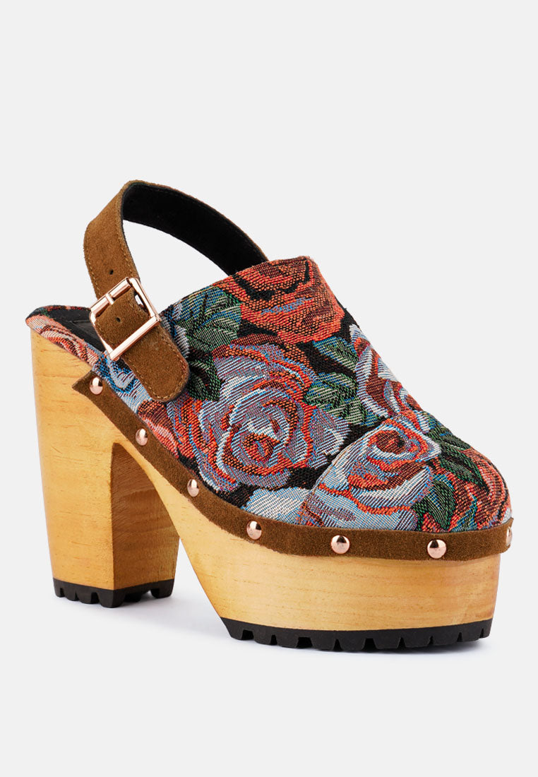 Mural Tapestry Handcrafted Clogs-1