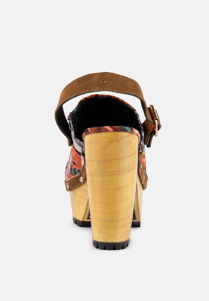 Mural Tapestry Handcrafted Clogs-4