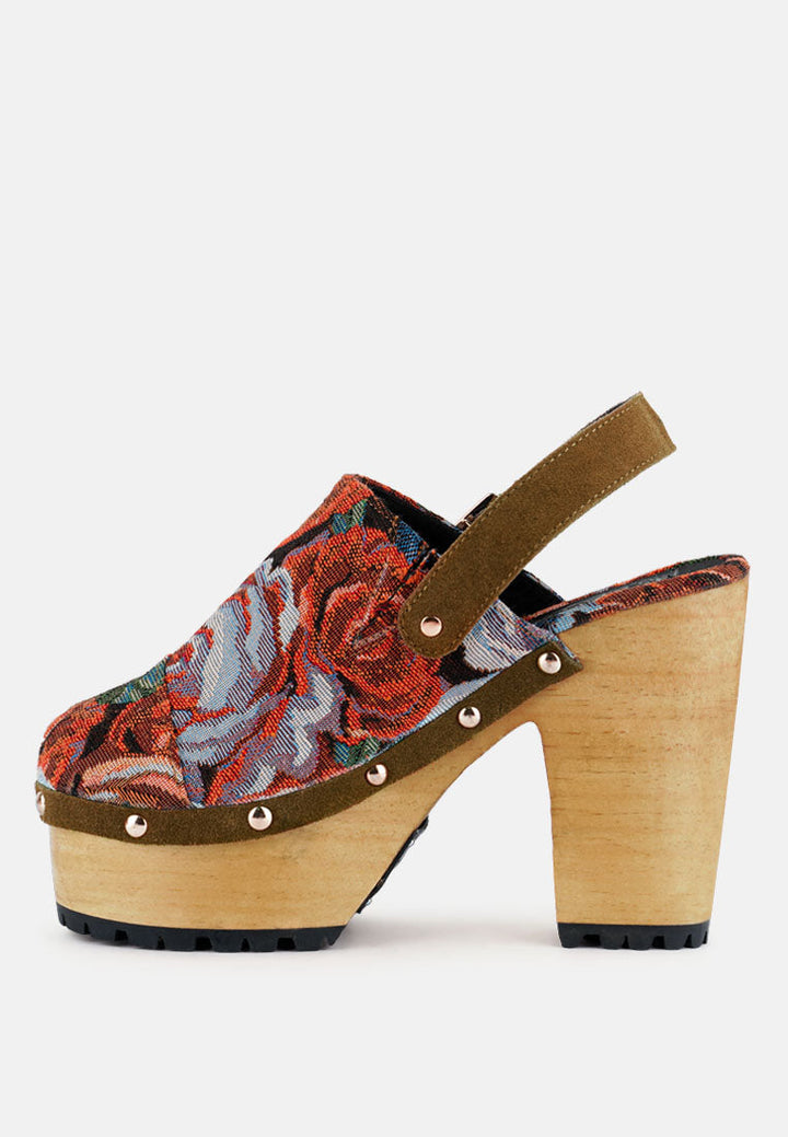 Mural Tapestry Handcrafted Clogs-3