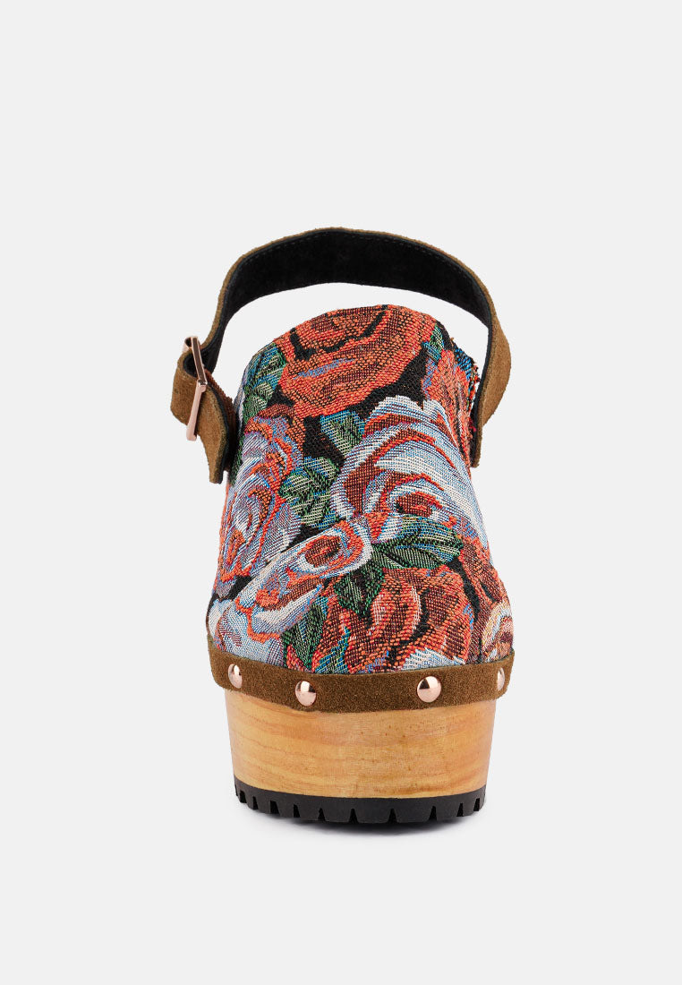 Mural Tapestry Handcrafted Clogs-2