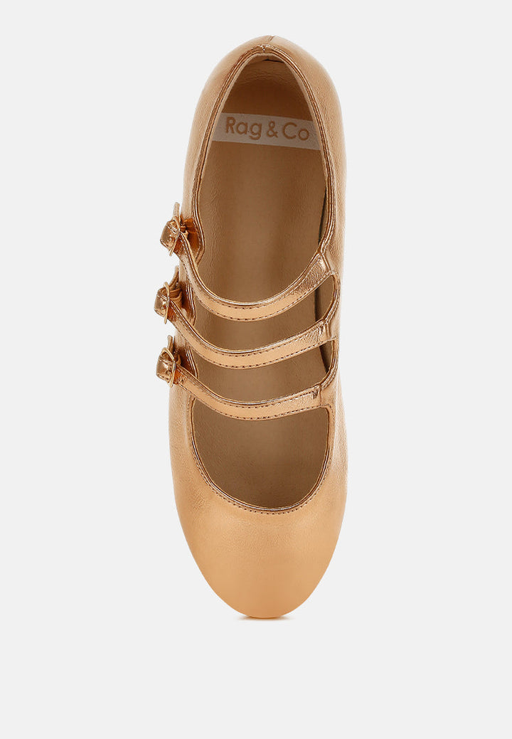 Macarina Triple Strap Mary Jane Ballerinas-3