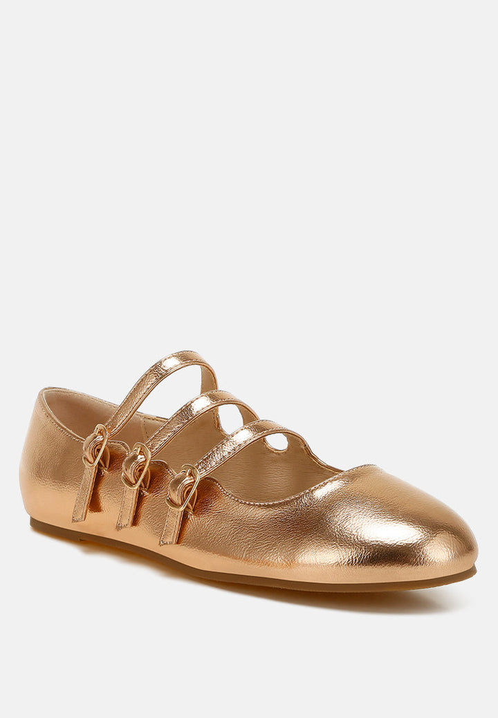 Macarina Triple Strap Mary Jane Ballerinas-1