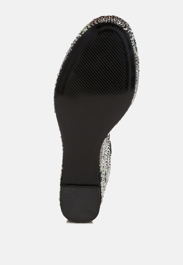 Geometric Pattern Embellised Wedge Heels-4