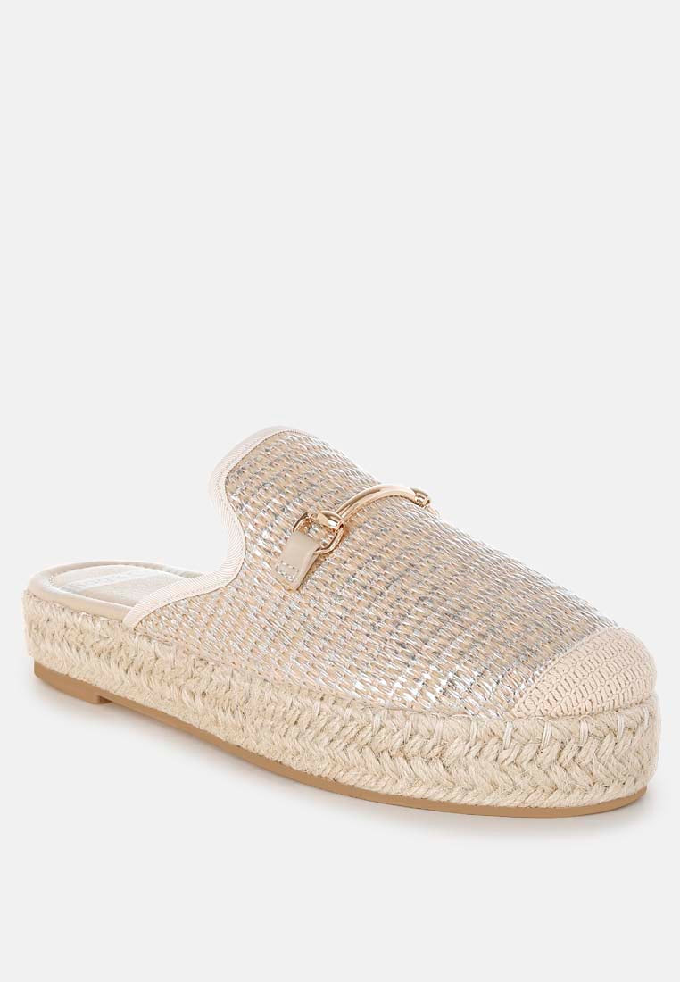 Marama Horsebit Embellished Raffia Mules-1
