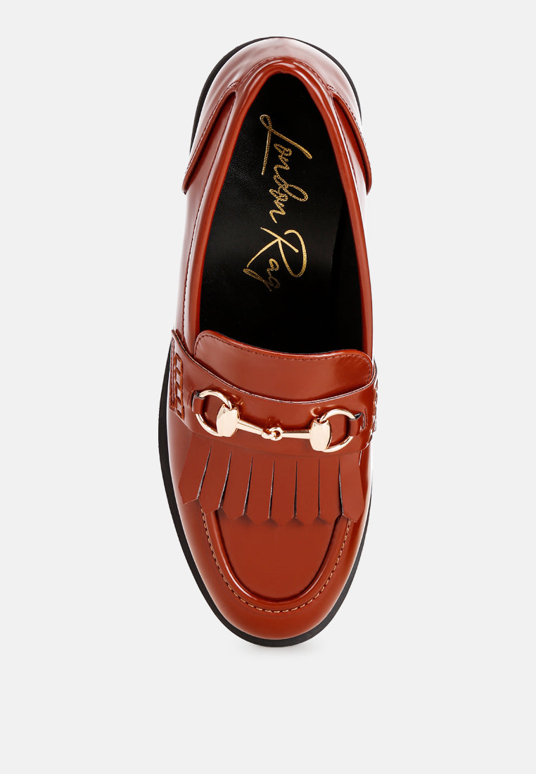 Marbin Fringed Penny Strap Loafers-4