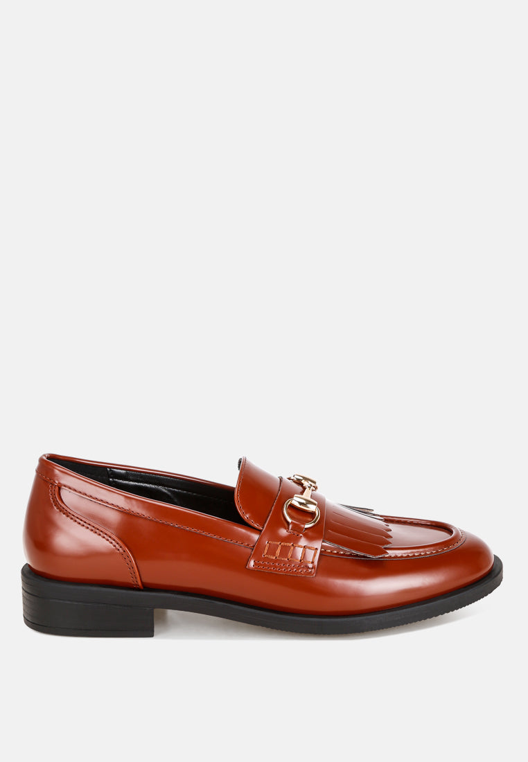 Marbin Fringed Penny Strap Loafers-0
