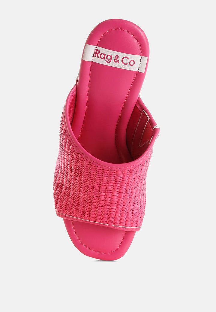 Marengo Raffia Wooden Clogs-4