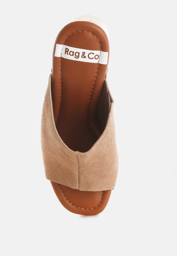 Masaki Soft Suede Leather Wooden Clogs-4