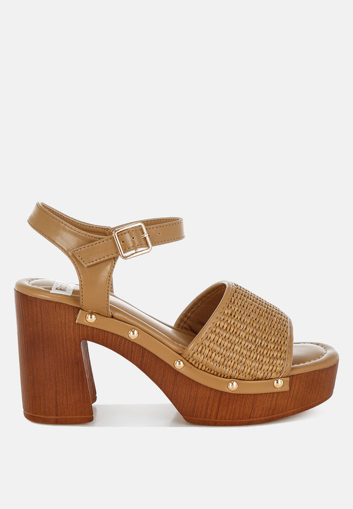 Mazaro Raffia Chunky Sandals-0