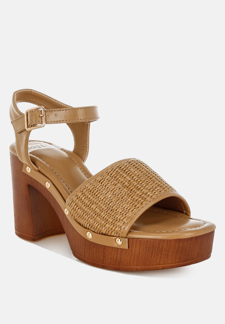 Mazaro Raffia Chunky Sandals-2