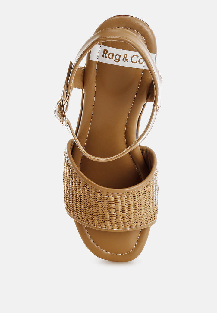 Mazaro Raffia Chunky Sandals-4